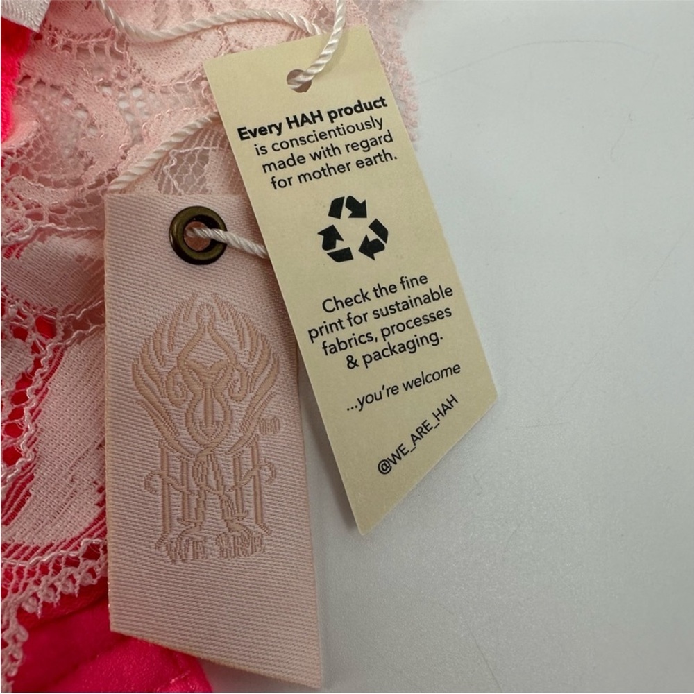Free People x Hah On The Double Bralette Bubblegum Pink Neon XS New with Tags - Picture 12 of 13